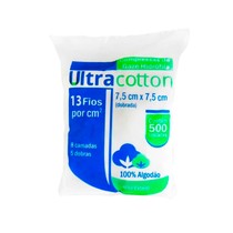 Compressa de Gaze 13 Fios Não Estéril 500 Unidades 7,5x7,5cm - ULTRACOTTON