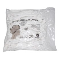 Touca Descartável TNT Sanfonada Branca com Elástico 100unid. - DESCARPACK