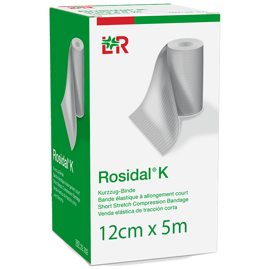 Bandes Rojidal Bandagem de Curta Elasticidade Rosidal K 12cm x 5m - LOHMANN & RAUSCHER