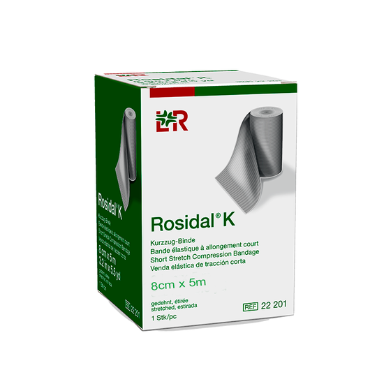 Bandes Rojidal Bandagem de Curta Elasticidade Rosidal K 8cm x 5m - LOHMANN & RAUSCHER