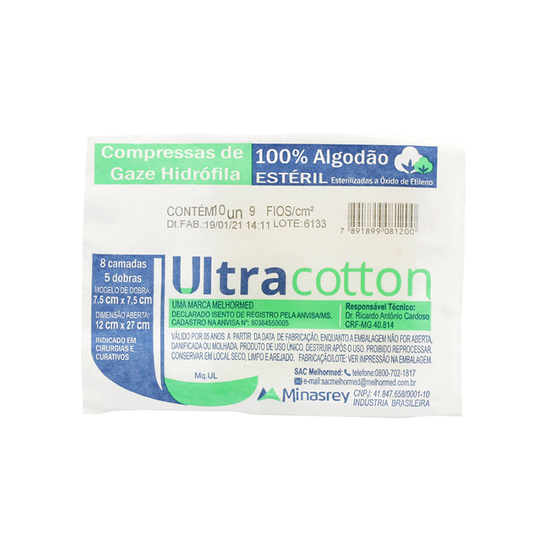 compressa de gaze ultra cotton