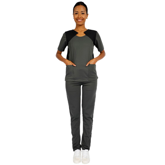 Pijama Cirúrgico Feminino Powerflex - Cinza